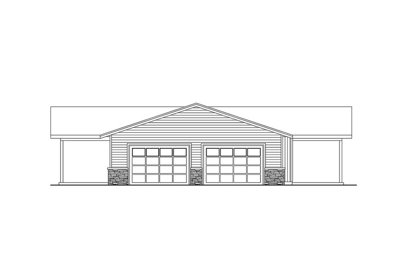 House Design - Exterior - Other Elevation 1 for Ranch House Plan #124-1392 - 4 bed, 3 bath