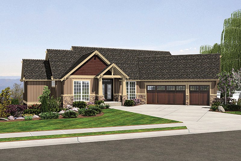 House Plan Design - Craftsman Exterior - Front Elevation Plan #48-467