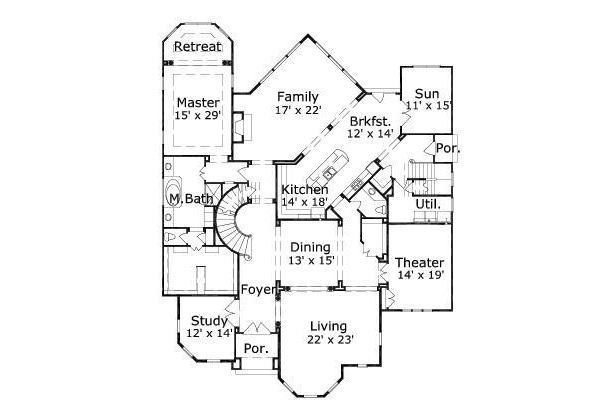 European Floor Plan - Main Floor Plan #411-599