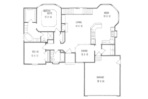 Floor Plan - Main Floor for Traditional House Plan #58-143 - 2 bed, 2 bath