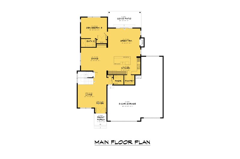 Dream House Plan - Floor Plan - Main Floor for Farmhouse House Plan #1066-244 - 5 bed, 3.5 bath