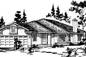 Ranch Exterior - Front Elevation Plan #18-132