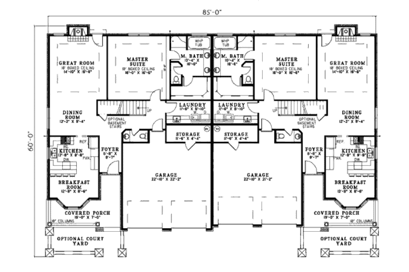 Dream House Plan - Floor Plan - Main Floor for Country House Plan #17-2301 - 2 bed, 2.5 bath