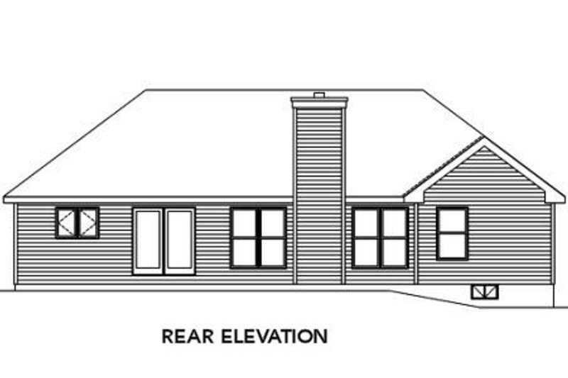 Dream House Plan - Exterior - Rear Elevation for Traditional House Plan #22-465 - 3 bed, 2 bath