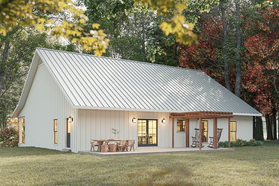 Exterior - Rear Elevation for Farmhouse House Plan #44-278 - 5 bed, 3 bath