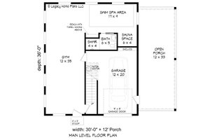 Floor Plan - Main Floor for Country House Plan #932-623, 1 bath