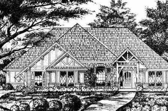 Exterior - Other Elevation 1 for European House Plan #40-199 - 3 bed, 2 bath