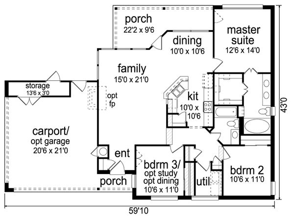 Architectural House Design - Contemporary Floor Plan - Main Floor Plan #84-514