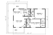 Mediterranean Style House Plan - 2 Beds 2 Baths 1193 Sq/Ft Plan #1-204 