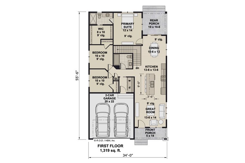 Dream House Plan - Floor Plan - Main Floor for Bungalow House Plan #51-1333 - 3 bed, 2 bath