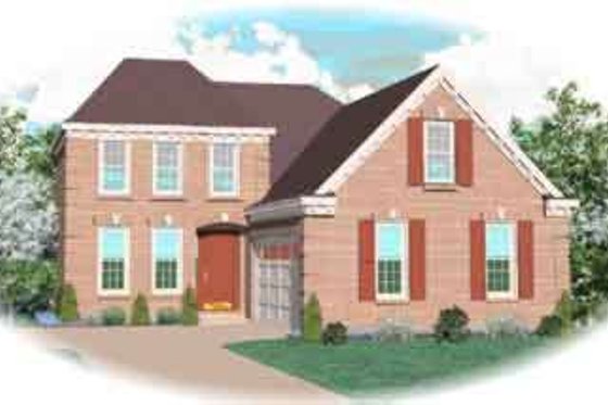 Exterior - Front Elevation for Colonial House Plan #81-500 - 3 bed, 2.5 bath