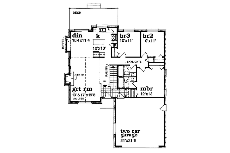 Dream House Plan - Floor Plan - Main Floor for European House Plan #47-376 - 3 bed, 2 bath