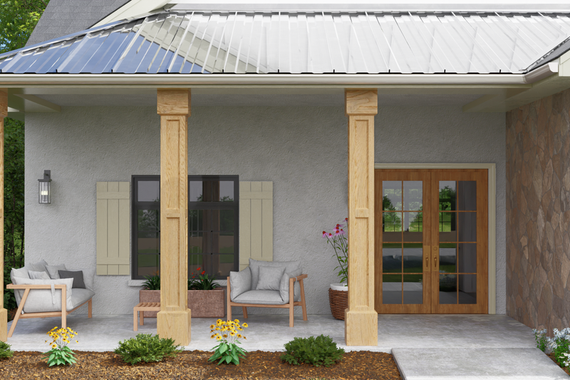 Home Plan - Exterior - Covered Porch for Ranch House Plan #1123-4 - 4 bed, 3.5 bath