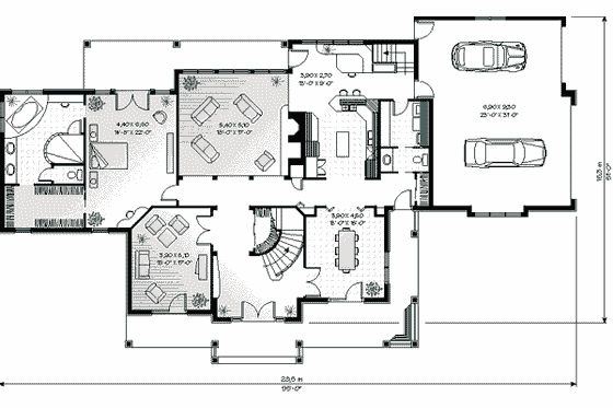 Floor Plan - Main Floor for European House Plan #23-294 - 5 bed, 3.5 bath