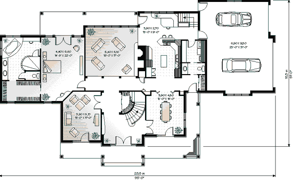 Architectural House Design - European Floor Plan - Main Floor Plan #23-294