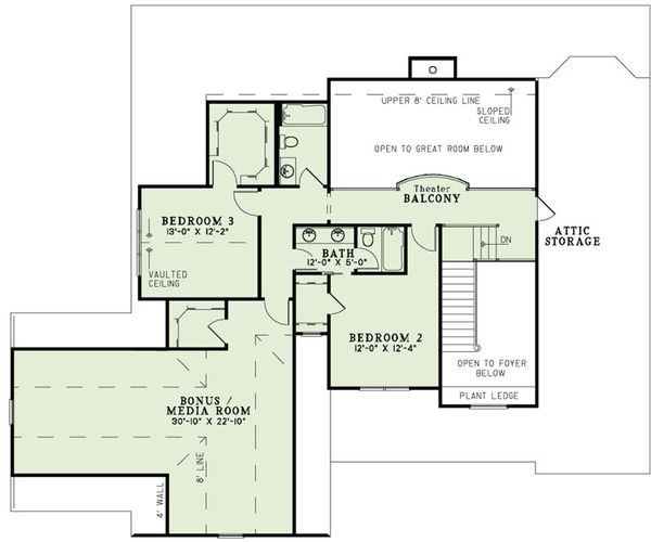 Architectural House Design - Craftsman Floor Plan - Upper Floor Plan #17-2492