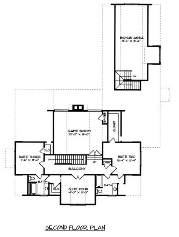 European Floor Plan - Upper Floor Plan #413-131