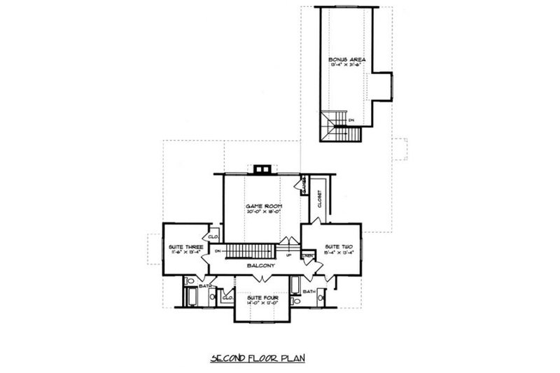 Home Plan - Floor Plan - Upper Floor for European House Plan #413-131 - 4 bed, 3.5 bath
