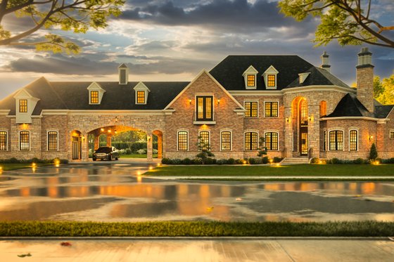 Exterior - Front Elevation 5 for European House Plan #119-432 - 4 bed, 4.5 bath