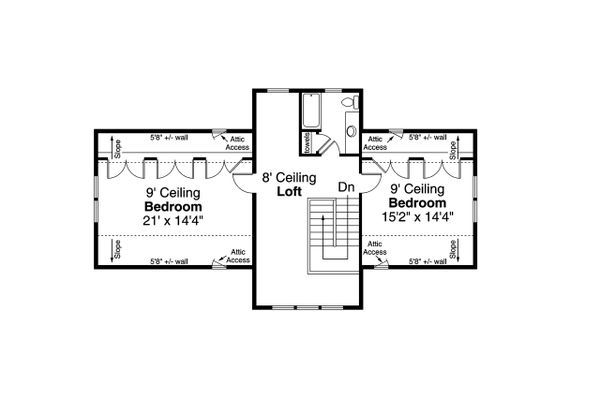 House Blueprint - Country Floor Plan - Upper Floor Plan #124-1228