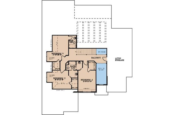 Floor Plan - Upper Floor for Traditional House Plan #923-343 - 5 bed, 4.5 bath