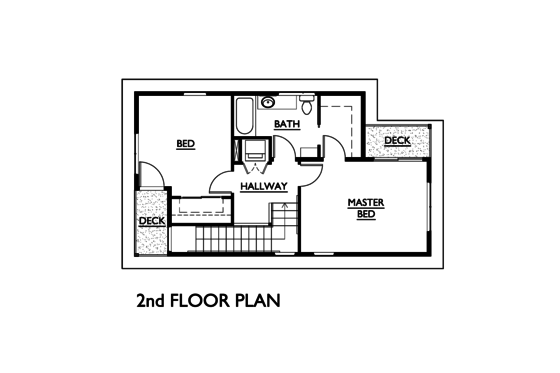 Floor Plan - Upper Floor for Modern House Plan #890-5 - 3 bed, 1.5 bath