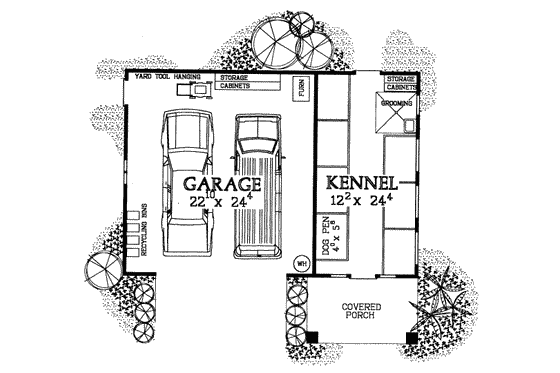 Floor Plan - Main Floor for Traditional House Plan #72-266, 0 bath