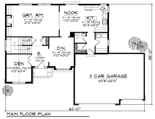 House Plan Design - Traditional Floor Plan - Main Floor Plan #70-705