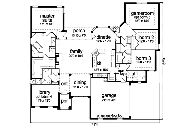 Home Plan - Floor Plan - Main Floor for Traditional House Plan #84-384 - 3 bed, 3 bath