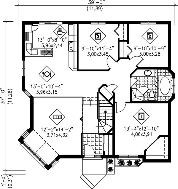 House Blueprint - Floor Plan - Main Floor Plan #25-1204