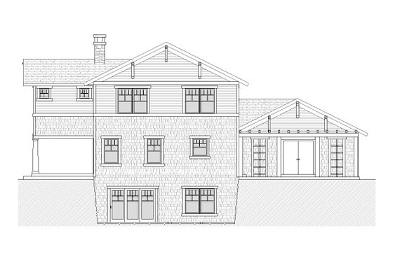 Exterior - Rear Elevation for Craftsman House Plan #901-96 - 3 bed, 3.5 bath