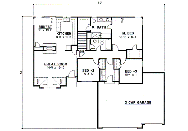 Traditional Floor Plan - Main Floor Plan #67-667