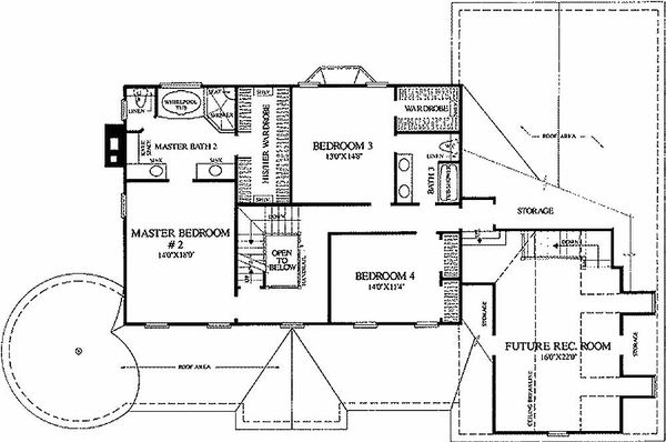 House Design - Colonial Floor Plan - Upper Floor Plan #137-119