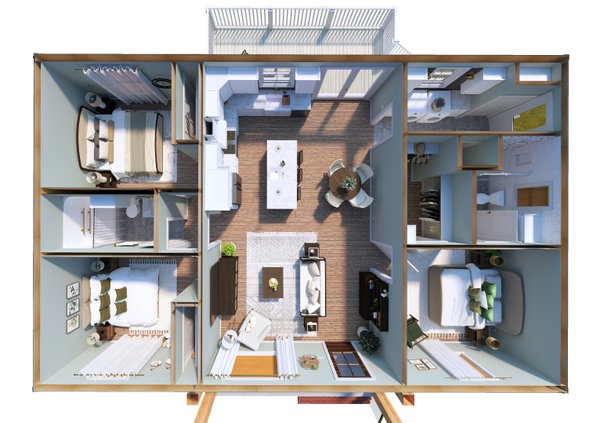 House Design - Floor Plan - Other Floor 1 for Farmhouse House Plan #44-321 - 3 bed, 2 bath