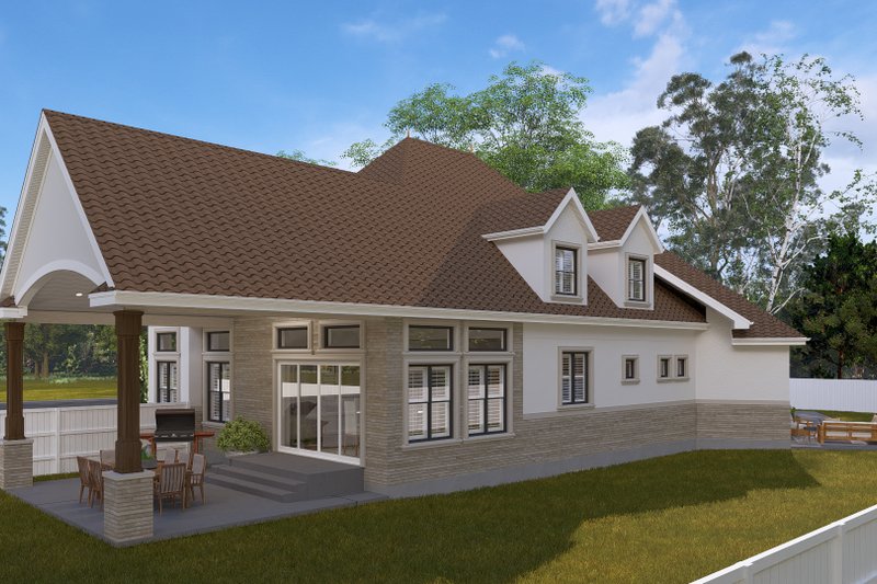 Dream House Plan - Exterior - Rear Elevation for European House Plan #1060-278 - 3 bed, 2.5 bath