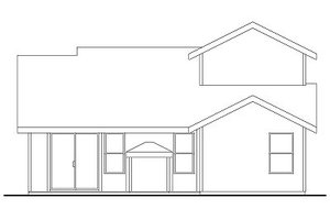Exterior - Rear Elevation House Plan #124-471 - 3 bed, 2.5 bath