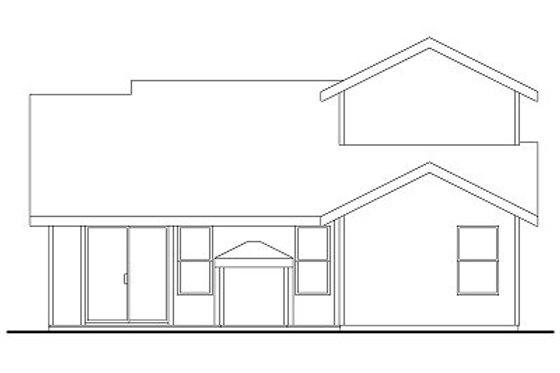 Exterior - Rear Elevation House Plan #124-471 - 3 bed, 2.5 bath