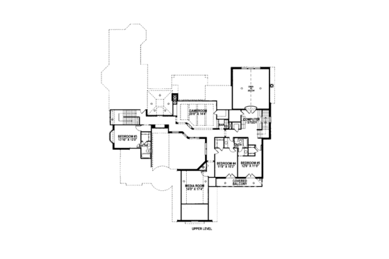 Floor Plan - Upper Floor for European House Plan #141-335 - 5 bed, 4.5 bath