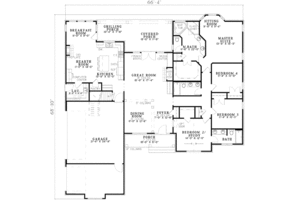 Floor Plan - Main Floor for Traditional House Plan #17-2129 - 4 bed, 3 bath