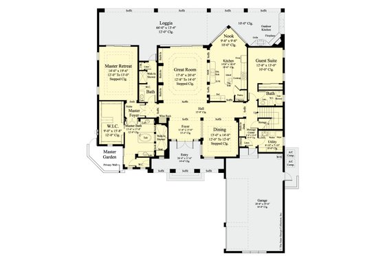 Floor Plan - Main Floor for Country House Plan #930-474 - 3 bed, 4 bath