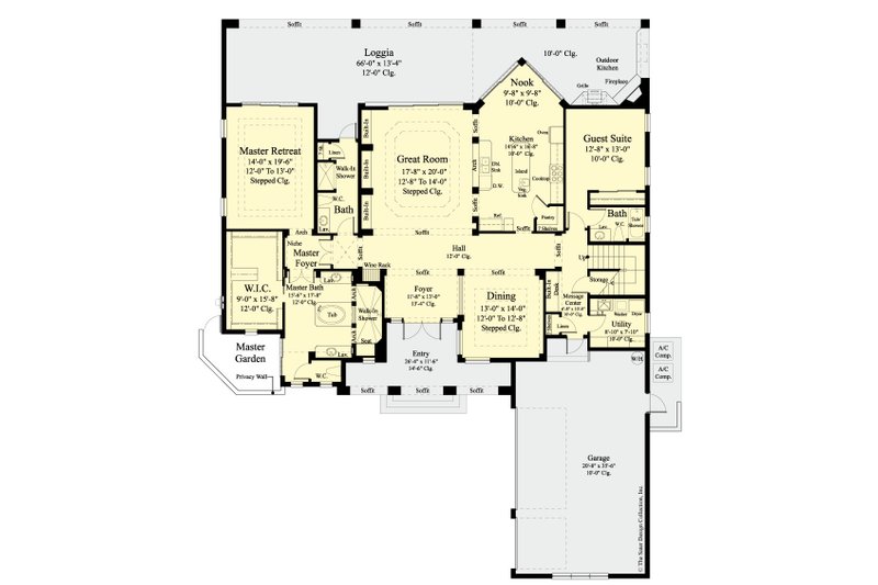 Architectural House Design - Floor Plan - Main Floor for Country House Plan #930-474 - 3 bed, 4 bath