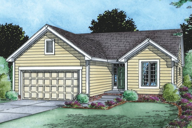 Architectural House Design - Traditional Exterior - Front Elevation Plan #20-1768