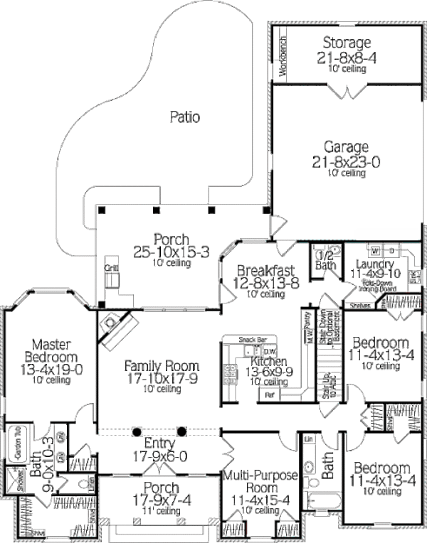 Home Plan - European Floor Plan - Main Floor Plan #406-9613