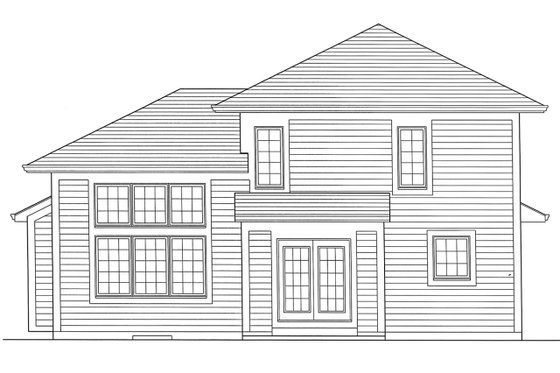 Exterior - Rear Elevation for Cottage House Plan #46-885 - 3 bed, 2.5 bath