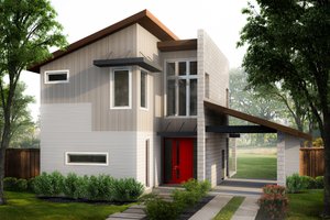 Contemporary Exterior - Front Elevation Plan #80-218