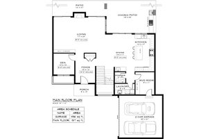 Floor Plan - Main Floor for Contemporary House Plan #1101-6 - 3 bed, 3.5 bath