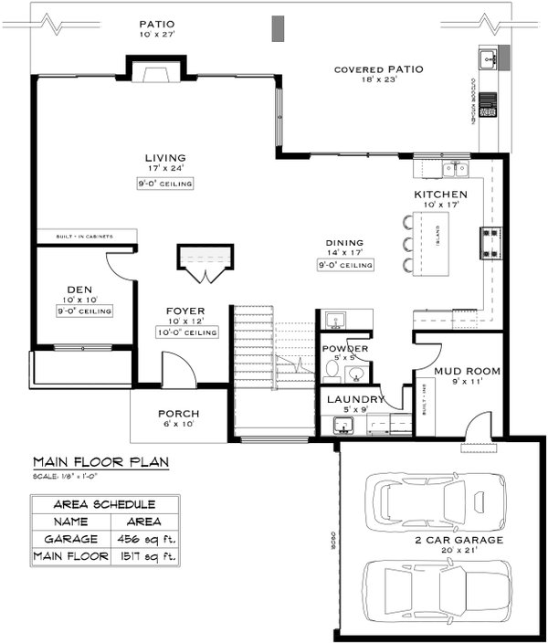 Contemporary Floor Plan - Main Floor Plan #1101-6