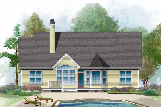 Exterior - Front Elevation 3 for Country House Plan #929-421 - 3 bed, 2 bath