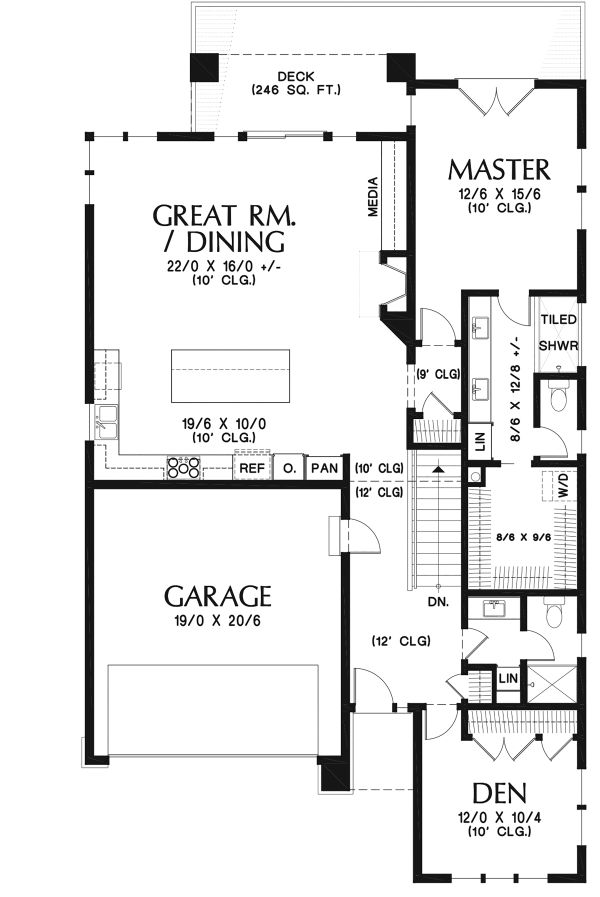 House Design - Contemporary Floor Plan - Main Floor Plan #48-961