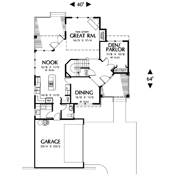 Home Plan - Traditional Floor Plan - Main Floor Plan #48-208